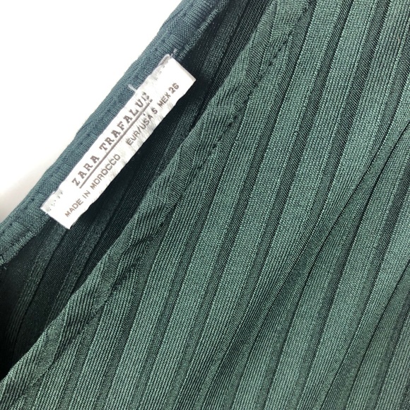 Zara Green Ribbed V Neck Sleeveless Knit Jumpsuit - Picture 7 of 9